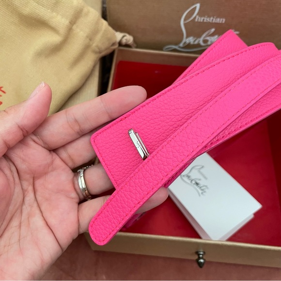 sold Christian Louboutin Carasky Leather Belt 80cm/32" - Poupidou (Pink) - Picture 5 of 11